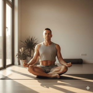 Forceful exhalation during Kapalabhati, an essential Pranayama for beginners technique.