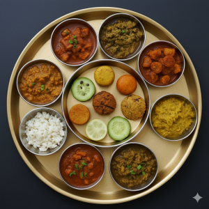 A nourishing bowl of Ayurvedic Kitchari with fresh herbs, symbolizing the gentle rebuilding of digestive fire after Panchakarma.